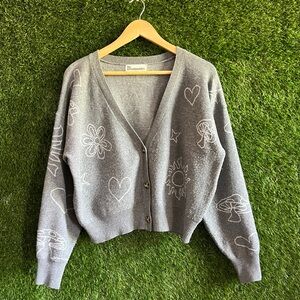 No Boundaries Cropped Y2K Graphic Cardigan